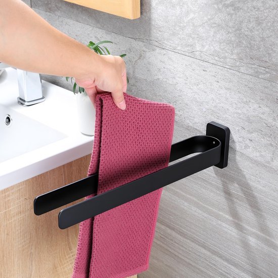 Unyqoos® Dubbele roestvrijstalen handdoekhouder voor badkamer en keuken van 40 cm
