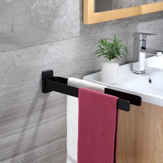 Unyqoos® Dubbele roestvrijstalen handdoekhouder voor badkamer en keuken van 40 cm