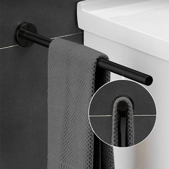 550x550-26849.jpg Unyqoos® Moderne Roestvrijstalen Handdoekhouder voor Badkamer en Keuken - 40 cm, Matzwart