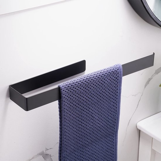 550x550-26856.jpg Unyqoos® Zwarte handdoekhouder zonder boren voor badkamer en keuken van roestvrij staal