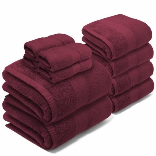 Unyqoos® Luxe 10-delige katoenen handdoekenset voor badkamer en gastenverblijf