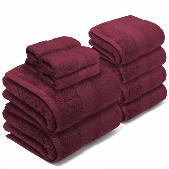 Unyqoos® Luxe 10-delige katoenen handdoekenset voor badkamer en gastenverblijf