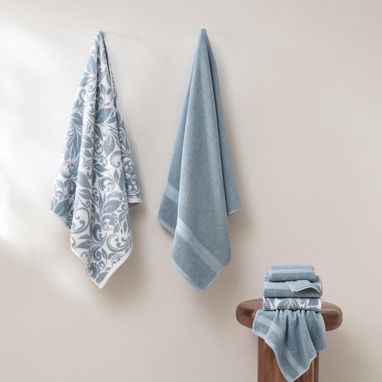 550x550-26957.jpg Unyqoos® Zachte en luxe jacquard handdoekenset van 100% gekamd katoen voor badkamer