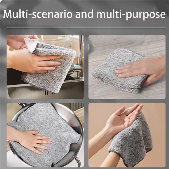 550x550-26977.jpg Unyqoos® Set van 10 herbruikbare microvezeldoeken voor diverse reinigingsklussen
