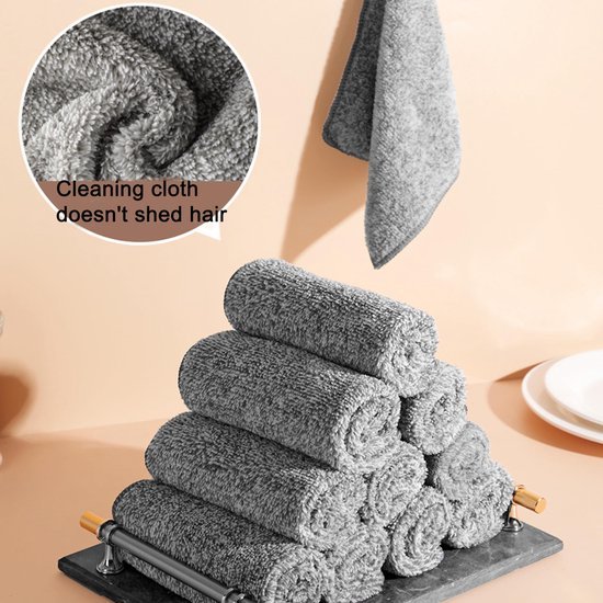 550x550-26980.jpg Unyqoos® Set van 10 herbruikbare microvezeldoeken voor diverse reinigingsklussen