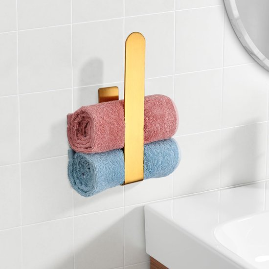 Unyqoos® Zelfklevende handdoekhouder van roestvrij staal voor badkamer en keuken