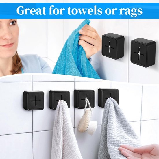 550x550-27068.jpg Unyqoos® Set van vier zelfklevende handdoekhouders voor keuken en badkamer
