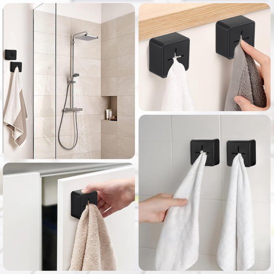 550x550-27069.jpg Unyqoos® Set van vier zelfklevende handdoekhouders voor keuken en badkamer