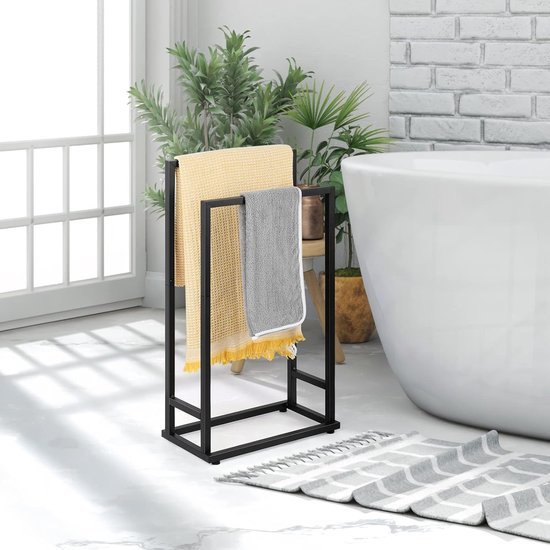 550x550-27085.jpg Unyqoos® Vrijstaande handdoekhouder met twee niveaus voor badkamer en slaapkamer