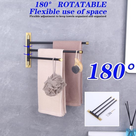 550x550-27178.jpg Unyqoos® Stijlvolle en ruimtebesparende handdoekhouder met drie draaibare armen