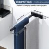Unyqoos® Zwarte tweearmige handdoekhouder voor badkamer en keuken met wandmontage