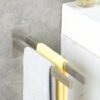 Unyqoos® Roestvrijstalen zelfklevende handdoekhouder met twee armen voor badkamer en keuken