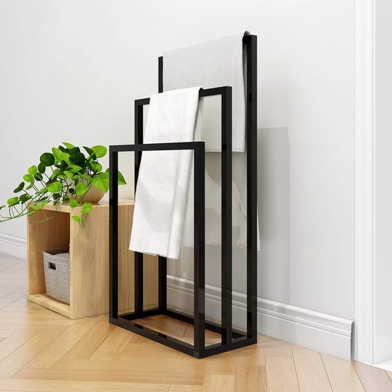 Unyqoos® Metalen handdoekenrek met drie stangen voor optimaal ruimtegebruik in badkamer