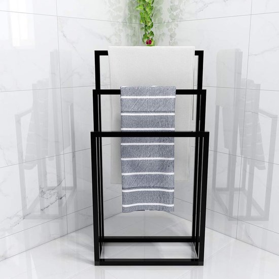 Unyqoos® Metalen handdoekenrek met drie stangen voor optimaal ruimtegebruik in badkamer
