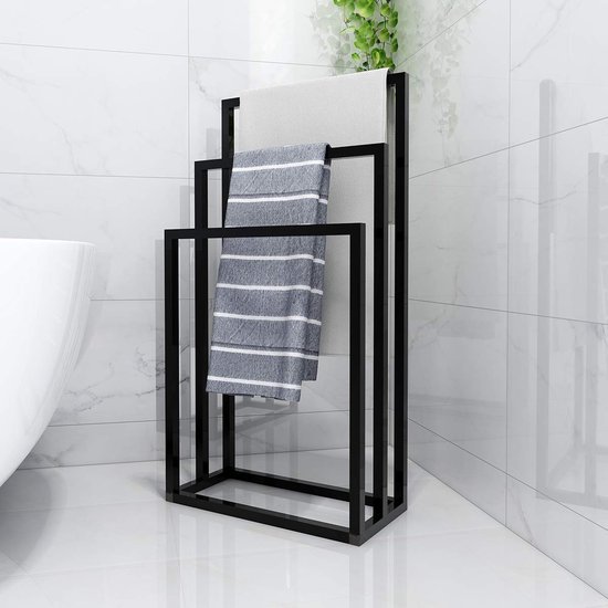 Unyqoos® Metalen handdoekenrek met drie stangen voor optimaal ruimtegebruik in badkamer