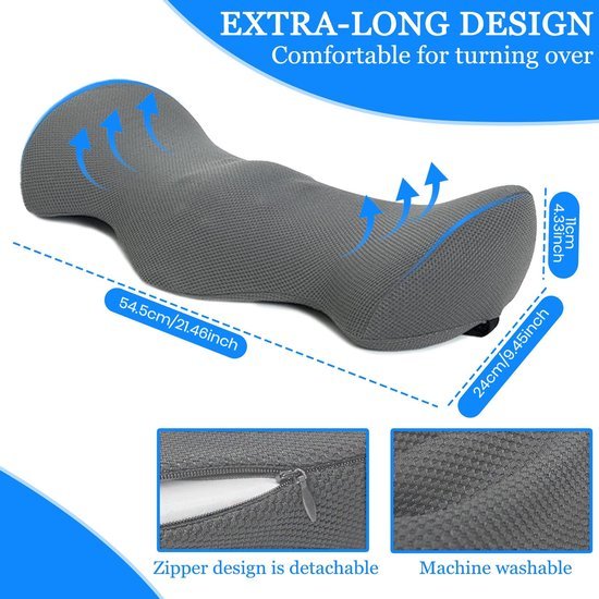 Unyqoos ® Lendensteunkussen met Ergonomisch Traagschuim voor Optimale Rugondersteuning en Pijnverlichting