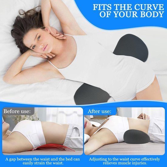Unyqoos ® Lendensteunkussen met Ergonomisch Traagschuim voor Optimale Rugondersteuning en Pijnverlichting