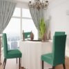 Unyqoos ® Elegante Set Van 4 Stretchbare Stoelhoezen Voor Diverse Gelegenheden In Donkergroen