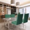 Unyqoos ® Elegante Set Van 4 Stretchbare Stoelhoezen Voor Diverse Gelegenheden In Donkergroen