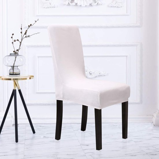 Unyqoos ® Set van 4 Luxe Fluwelen Stretch Stoelhoezen voor Diverse Gelegenheden, Eetkamerstoelen en Meer