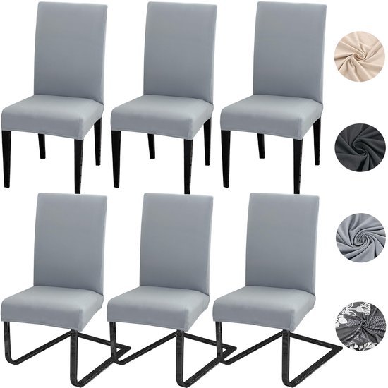 Unyqoos® Stretchbare en Wasbare Stoelhoezen Set van 6 voor Diverse Gebruiken in Huis en Horeca