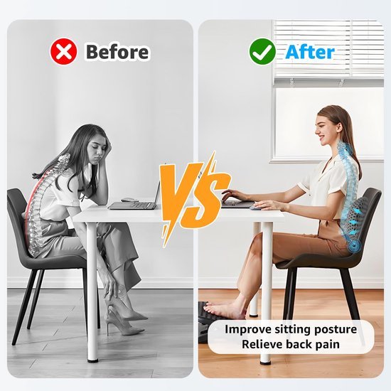 Unyqoos ® Luxe Lendensteunkussen van Traagschuim voor Optimaal Comfort en Ondersteuning in Auto en Thuis