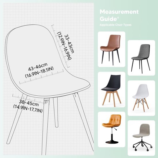 Unyqoos ® Universele Stretch Stoelhoezen voor Verschillende Gelegenheden, Set van 4, Bruin, Maat L