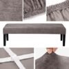 Unyqoos ® Elastische Beschermhoes voor Eetkamerbank met Suède Look
