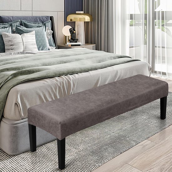 Unyqoos ® Elastische Beschermhoes voor Eetkamerbank met Suède Look