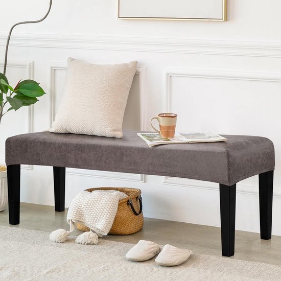 Unyqoos ® Elastische Beschermhoes voor Eetkamerbank met Suède Look