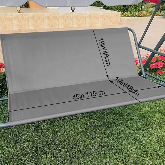 Unyqoos ® Weerbestendige en Gemakkelijk te Installeren Tuinschommel Stoelhoes voor 2- en 3-Zits Schommelstoelen in Grijs