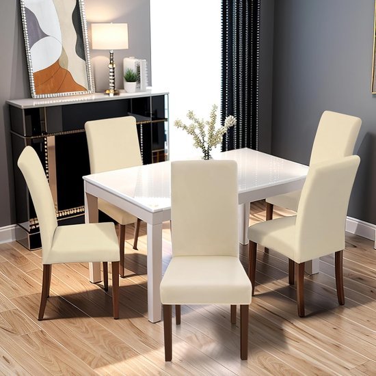 Unyqoos ® Set van 4 Elegante en Elastische Stoelhoezen voor Diverse Gelegenheden
