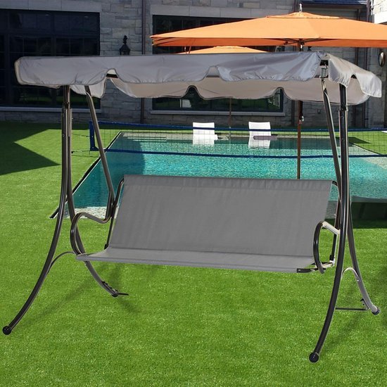 Unyqoos ® Comfortabel en Waterbestendig Schommelbank Zitkussen voor Buiten, 2 en 3 Zitplaatsen, Grijs