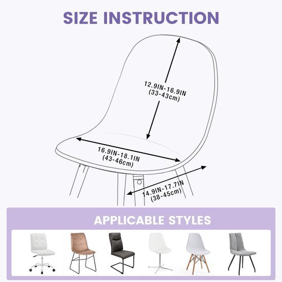 Unyqoos ® Stretchy Jacquard Stoelhoezen Set van 6 voor Eetkamerstoelen, Bruiloften en Feesten