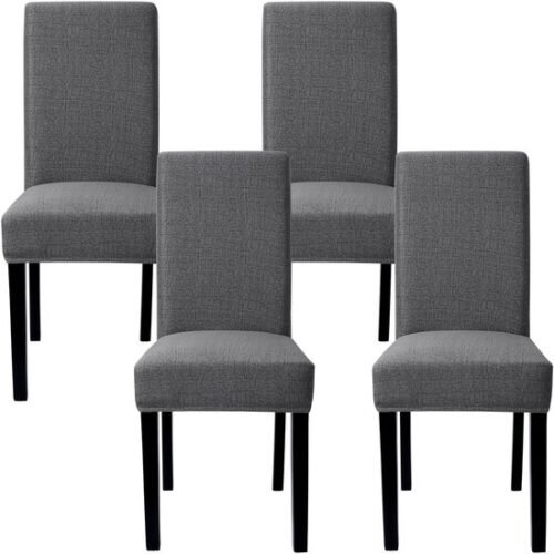 Unyqoos ® Elastische Stoelhoezen Set van 4 voor Eetkamerstoelen en Meer, Wasbaar en Afneembaar