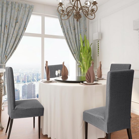 Unyqoos ® Elastische Stoelhoezen Set van 4 voor Eetkamerstoelen en Meer, Wasbaar en Afneembaar