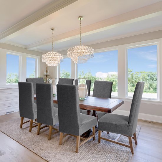 Unyqoos ® Elastische Stoelhoezen Set van 4 voor Eetkamerstoelen en Meer, Wasbaar en Afneembaar