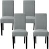 Unyqoos ® Universele Stretch Stoelhoezen voor Eetkamer, Set van 4, Afneembaar en Wasbaar, Donkergrijs