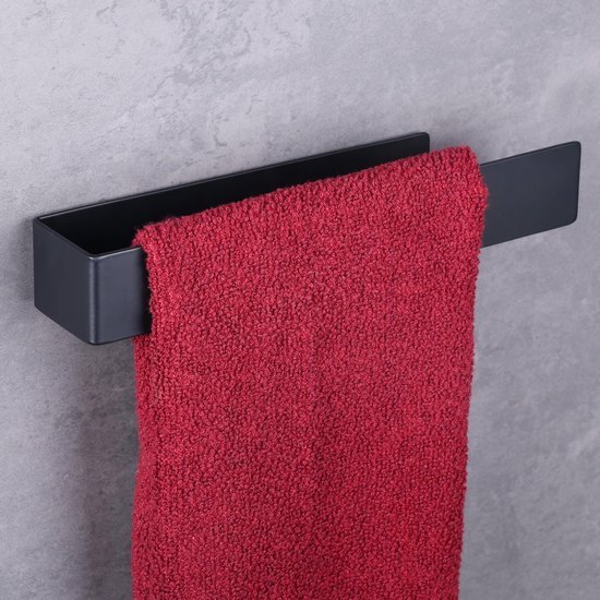 550x550-27485.jpg Unyqoos® Zelfklevende handdoekhouder zwart 22 cm voor badkamer en keuken
