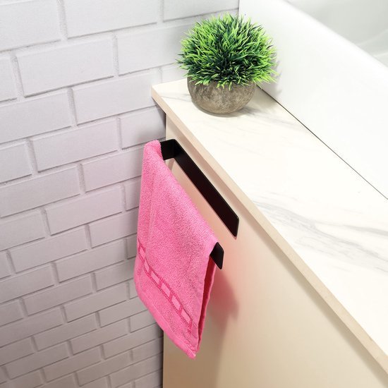 550x550-27489.jpg Unyqoos® Zelfklevende handdoekhouder zwart 22 cm voor badkamer en keuken