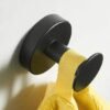 Unyqoos® Robuuste zwarte ronde wandhaken voor badkamer en keukenopslag