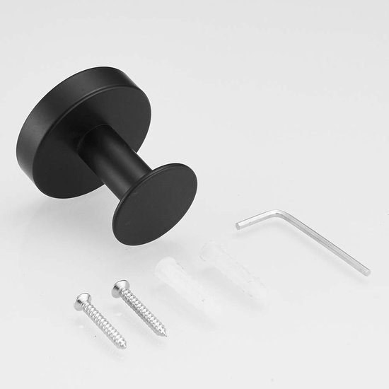Unyqoos® Robuuste zwarte ronde wandhaken voor badkamer en keukenopslag