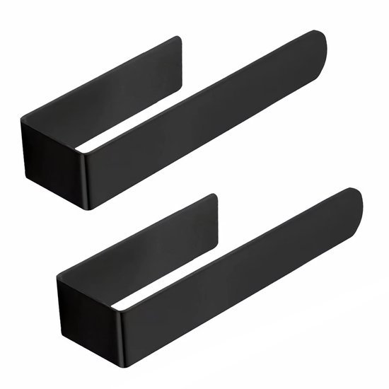 Unyqoos® Zelfklevende zwarte handdoekhouders set van 2 voor badkamer en keuken