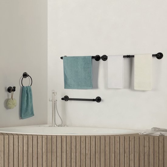 Unyqoos® Complete set van badkameraccessoires met industriële look voor een moderne inrichting