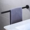 Unyqoos® Stijlvolle zwarte handdoekhouder voor wandmontage, roestvrij staal, ideaal voor badkamer en keuken