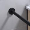 Unyqoos® Stijlvolle zwarte handdoekhouder voor wandmontage, roestvrij staal, ideaal voor badkamer en keuken