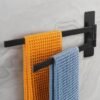 Unyqoos® Draaibare handdoekhouder met twee armen en zelfklevende wandmontage