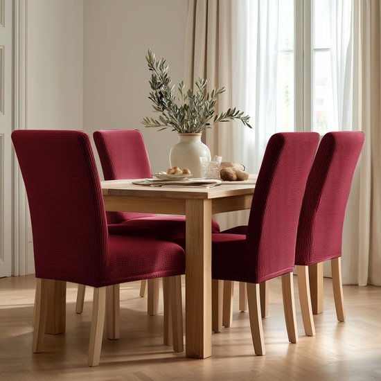 Unyqoos® Elastische stoelhoezen set van 2 voor eetkamer en woonkamer decoratie