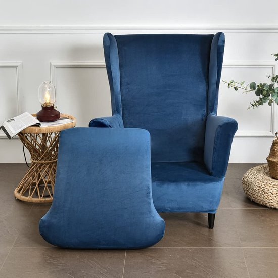 Unyqoos® Elastische en stijlvolle tweedelige hoes voor oorfauteuil met arm- en rugleuning