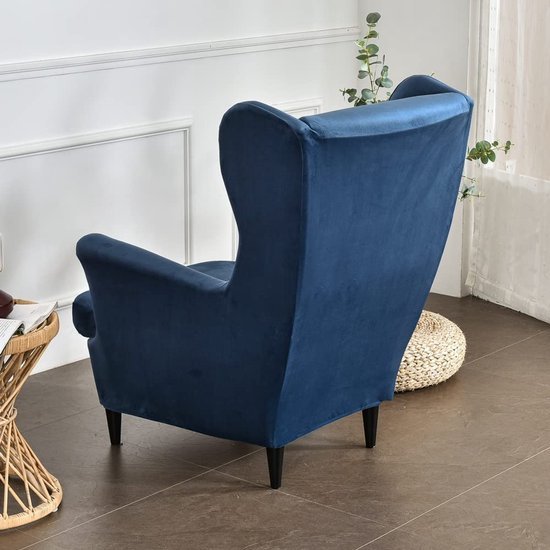 Unyqoos® Elastische en stijlvolle tweedelige hoes voor oorfauteuil met arm- en rugleuning